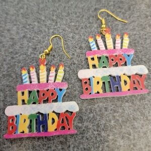 Colorful Birthday Cake Earrings